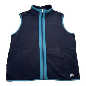The North Face Vest Mens XL Navy Blue Fleece Full Zip Pockets Outdoor NF0A4QZH